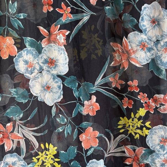 Zara Floral Long Sleeve Shirt Dress Sheer Kimono - Picture 2 of 11